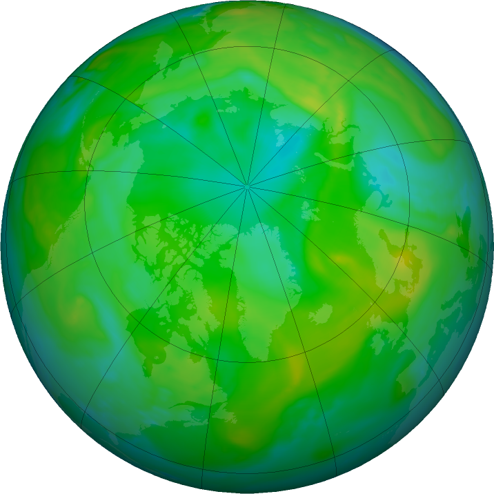 Arctic ozone map for 08 July 2020